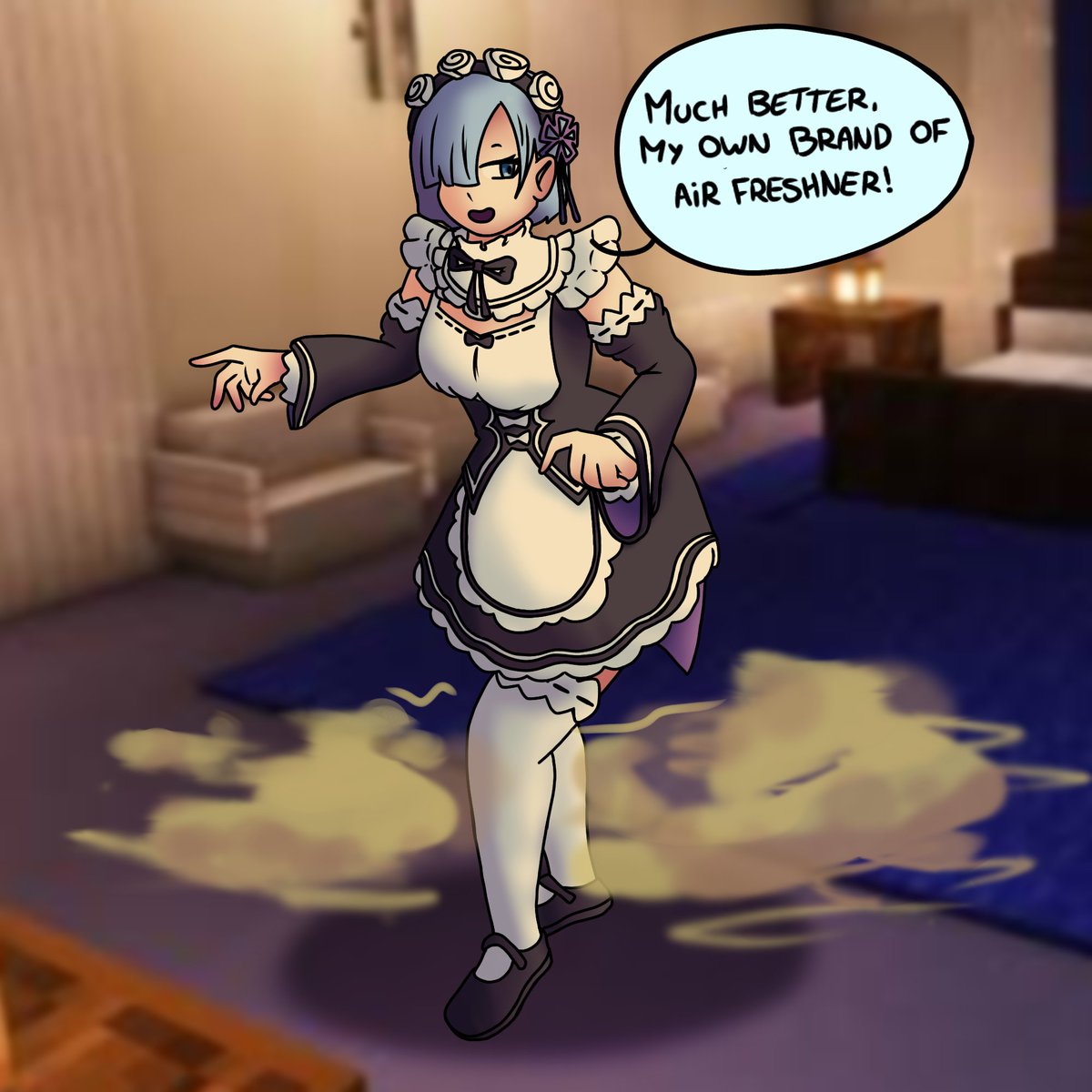 SBDumb's tweet photo. Rem's special room cleaning
It turned out pretty well, im kinda proud ngl

#maid #farts #girlfarts https://t.co/xdYEKPgGFm