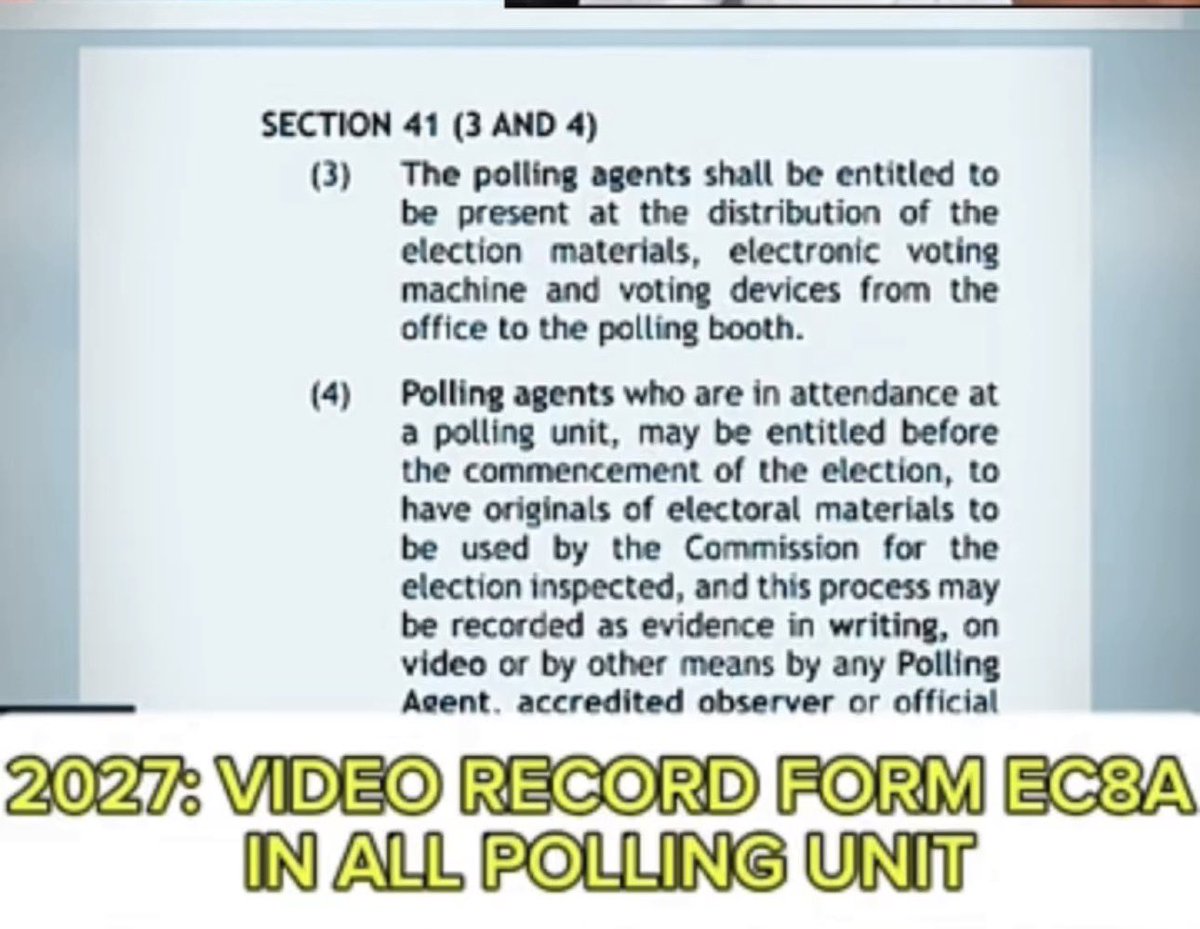 originalproflle's tweet photo. Contrary to Joash Amupitan’s declaration; ELECTORAL LAW GIVES CANDIDATES THE RIGHT TO RECORD, MAKE A VIDEO OF FORM EC8A AND HAVE THEIR OWN SITUATION ROOM.

“We have eighteen candidates. They are free under the law to have their IReV,….situation room. They are free under the law to publicize, to report what INEC had officially under section twenty-five, because section twenty-five is a creation of an office, a distinction to be made between declaration of a winner and announcement of result.

Who now says that result that have been legally, officially announced by the presiding officer, that the party agent that are entitled to have that result cannot send it to their situation room? Who says that?”

— Mike Igini schools Joash Amupitan on electoral act.