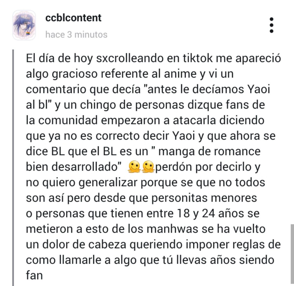 ccblcontent's tweet photo. literalmente dicen yaoi = porno 🐞 https://t.co/WvwaEnVpsN