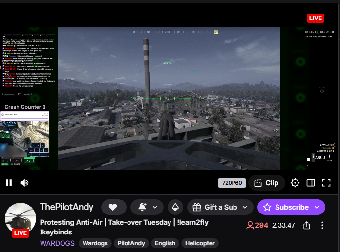 SilkOCE's tweet photo. The WARDOGS Pilot streamers right now are posted up in some FOBs, choosing 2 steer clear of the skies right now 🤣 https://t.co/wrj33LtKuH