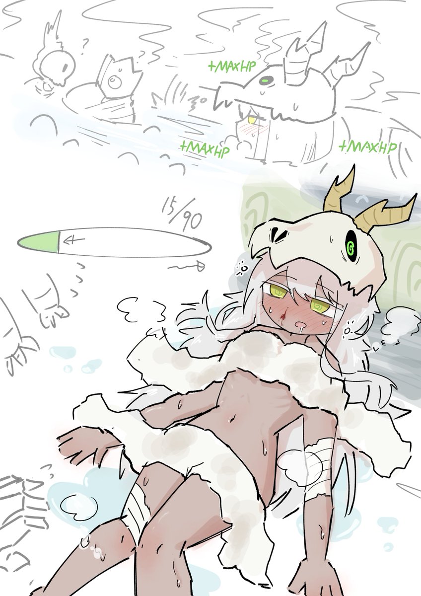 DrawingMorde's tweet photo. 熱風呂我慢大会 https://t.co/mQnTtgGcic