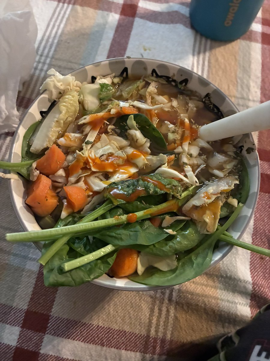 evilhollyat3am's tweet photo. i felt a bit guilty cause i think i could’ve gone a while longer but i am traveling n seeing family tommorow so i dont wanna be sluggish. broke it with a bowl of vegetable soup and hot sauce;3 https://t.co/vpcnr4aNHi