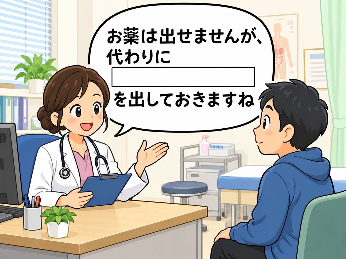 2026yamadasub's tweet photo. お薬は出せませんが、代わりに【　　】を出しておきますね https://t.co/ceoE4XSsyT