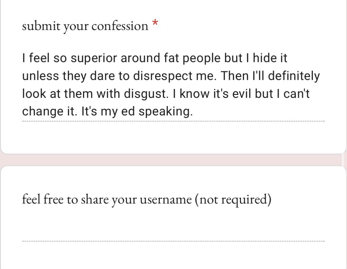 edrconfession's tweet photo. this isn’t your ed speaking it’s your fatphobia speaking 🎀
#edrtwt #edrconfession https://t.co/5eNPkhrlo9