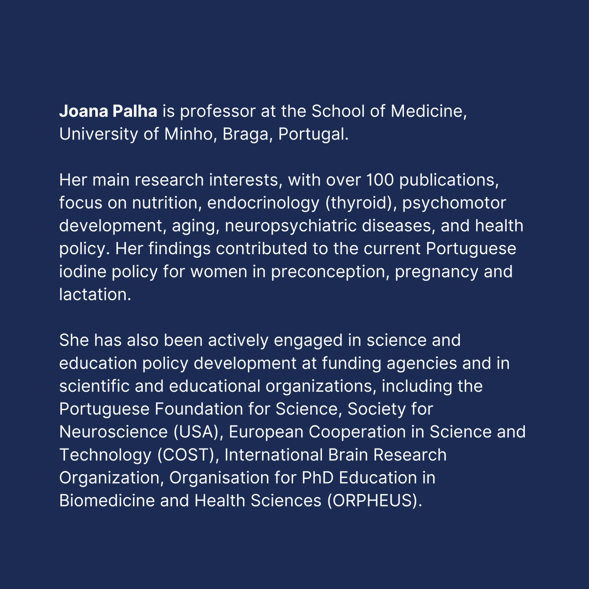 bialfoundation's tweet photo. 🔬 Joana Palha is one of the #Ambassadors for the #BialFoundation.

A Full Professor at the School of Medicine of @udominho in Braga, she is renowned for her academic and scientific career dedicated to teaching, research and the advancement of health sciences.

Find out more about our ambassadors at 🌐 https://t.co/P5AjtR9CRn

#ScientificResearch