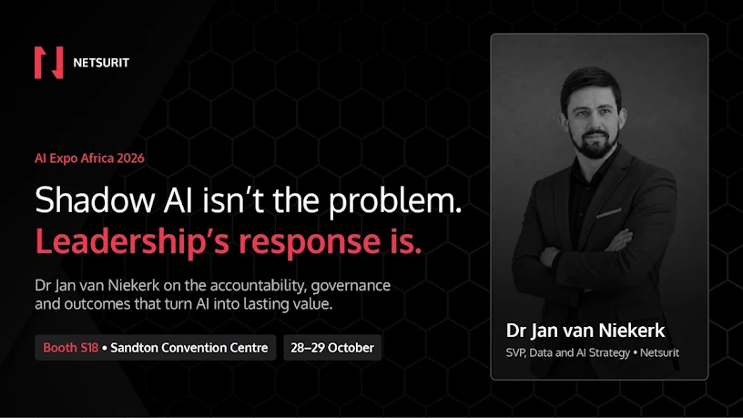 ITWebConnect's tweet photo. Shadow AI isn’t the problem, leadership’s response is: @Netsurit at AI Expo Africa 2026

https://t.co/YsL22Ol3UC https://t.co/xfJebuiICv