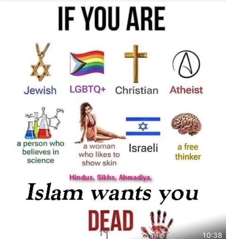 Neccccy's tweet photo. Everybody needs to wake up to the threat of Islam.

Islam doesn't like anything other then Islam ! https://t.co/VXh3b88V9b