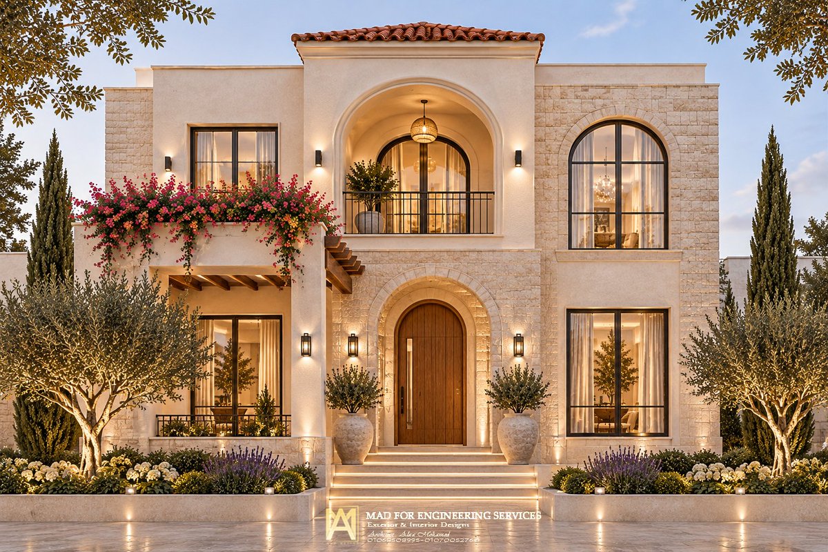 MADDesigns15's tweet photo. ✨ واجهة تخطف الأنظار من أول نظرة! 🤍

تناغم الحجر الطبيعي مع الأقواس الأنيقة، والنوافذ الواسعة، ولمسات الخشب الدافئة، يصنع تصميمًا مستوحى من طراز البحر الأبيض المتوسط، يجمع بين الفخامة الهادئة والطبيعة الساحرة. 🌿🏡 https://t.co/dMhJyXlnd8