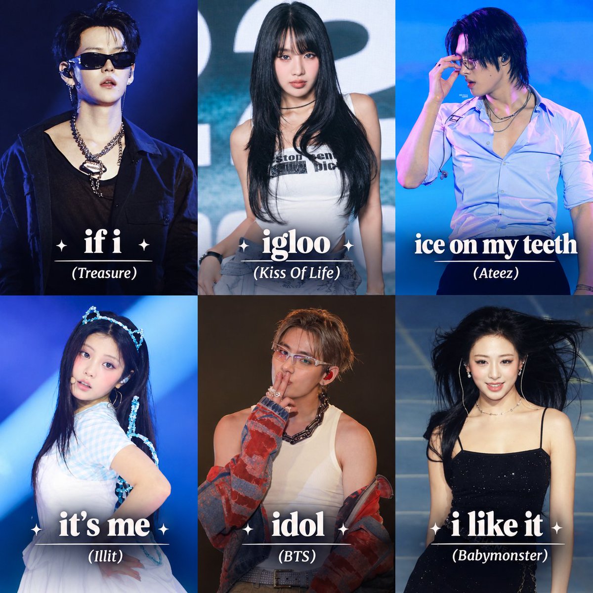 DreamCJen's tweet photo. name a kpop song that starts with the letter 'i', but none of these! https://t.co/Kw8gEcieMa