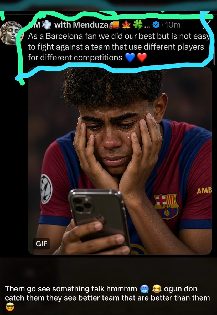 oladeleolowook3's tweet photo. Barca why 😭 😭 https://t.co/OHnjwSE4V8