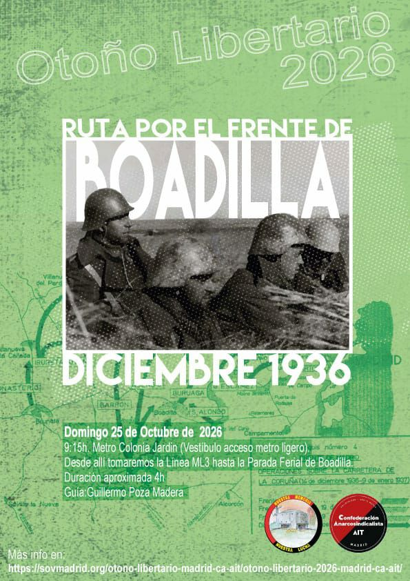 sovmadrid's tweet photo. El domingo, ruta por el frente de Boadilla

domingo 25 de octubre a las 09:15h

Metro Colonia Jardín https://t.co/8EuyTj5cY1