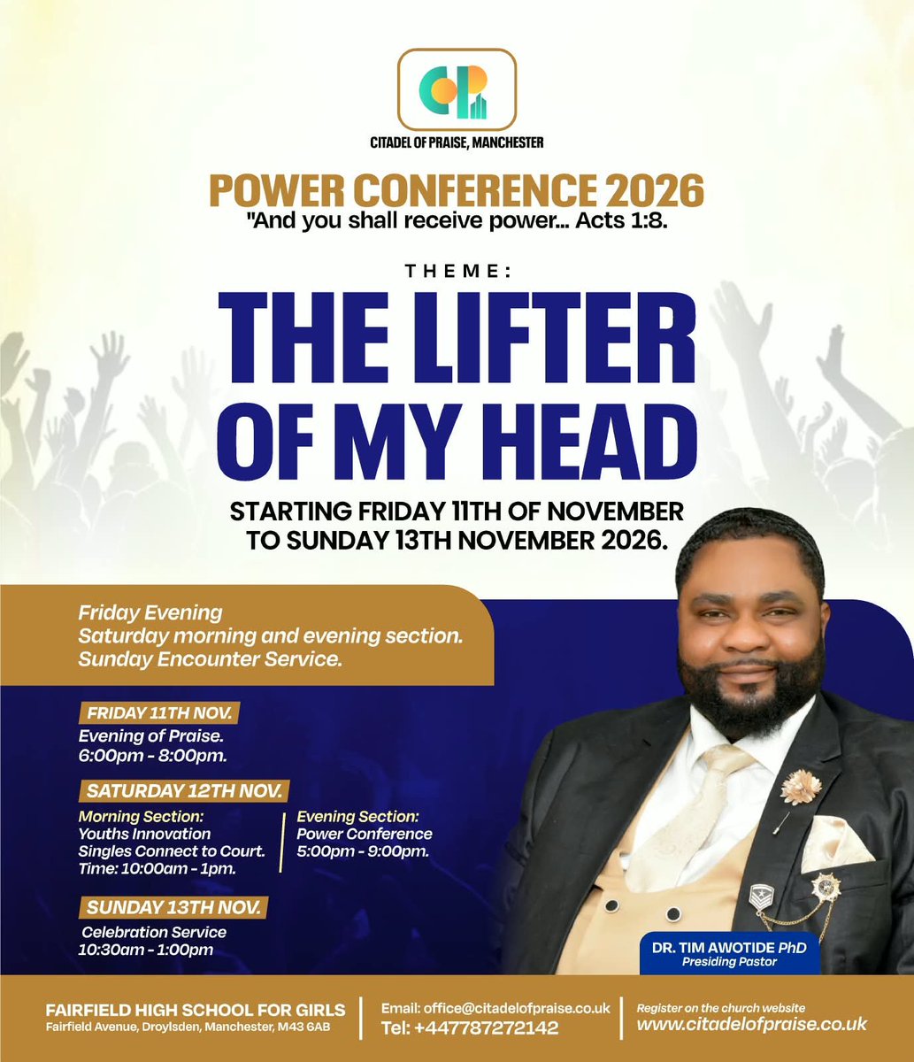 Awotide's tweet photo. Join us for this unforgettable experience of spiritual upliftment, healing, deliverance and breakthroughs! Invite your friends, and your loved ones. God bless you! https://t.co/Wxgr2w26ww