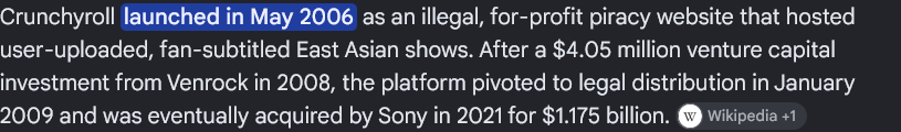 KaiKai2492's tweet photo. The Japanese saying piracy didn't contribute to the growth of anime/manga globally is so funny because where do they think Crunchyroll came from lol https://t.co/9bfFHPNXVP