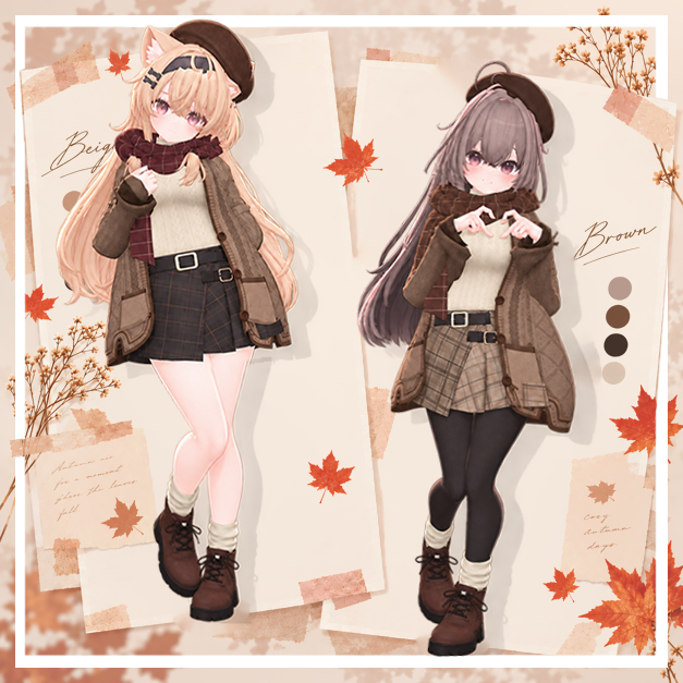 KIRImomokaze's tweet photo. ☕『秋色モカ / Autumn Mocha』発売記念🍂

Full Setプレゼント企画！

秋の朝のモカみたいに、ほっと暖かい一日を(´꒳`)

🎁 抽選で10名様にフルセットをプレゼント！

【応募方法】
① このアカウントをフォロー
② この投稿をRP
③ BOOTHショップをフォロー
④ 商品ページの♡を押す

そして！
🤎 BOOTHの商品♡総数200ごとに、当選者＋1名！
♡200で11名／♡400で12名／♡600で13名…
📅 締切：１０月２８日 23:59（UTC+9）
当選者様にはDMでご連絡します。
🛒 BOOTH
https://t.co/viDpn2hF0u

#VRChat #もも飴