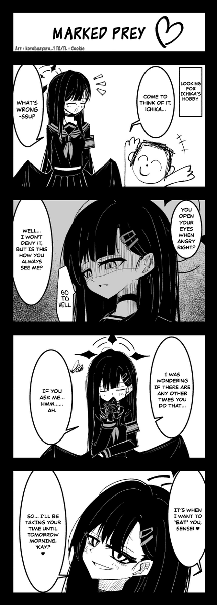 nkms_cookie's tweet photo. - English Translation -   
Blue Archive 4-koma featuring Ichika.
I'm drawing various characters φ(..)

Art by @kotobaayato_1 
TS/TL by me
#ブルアカ https://t.co/GBs6s6UpKy