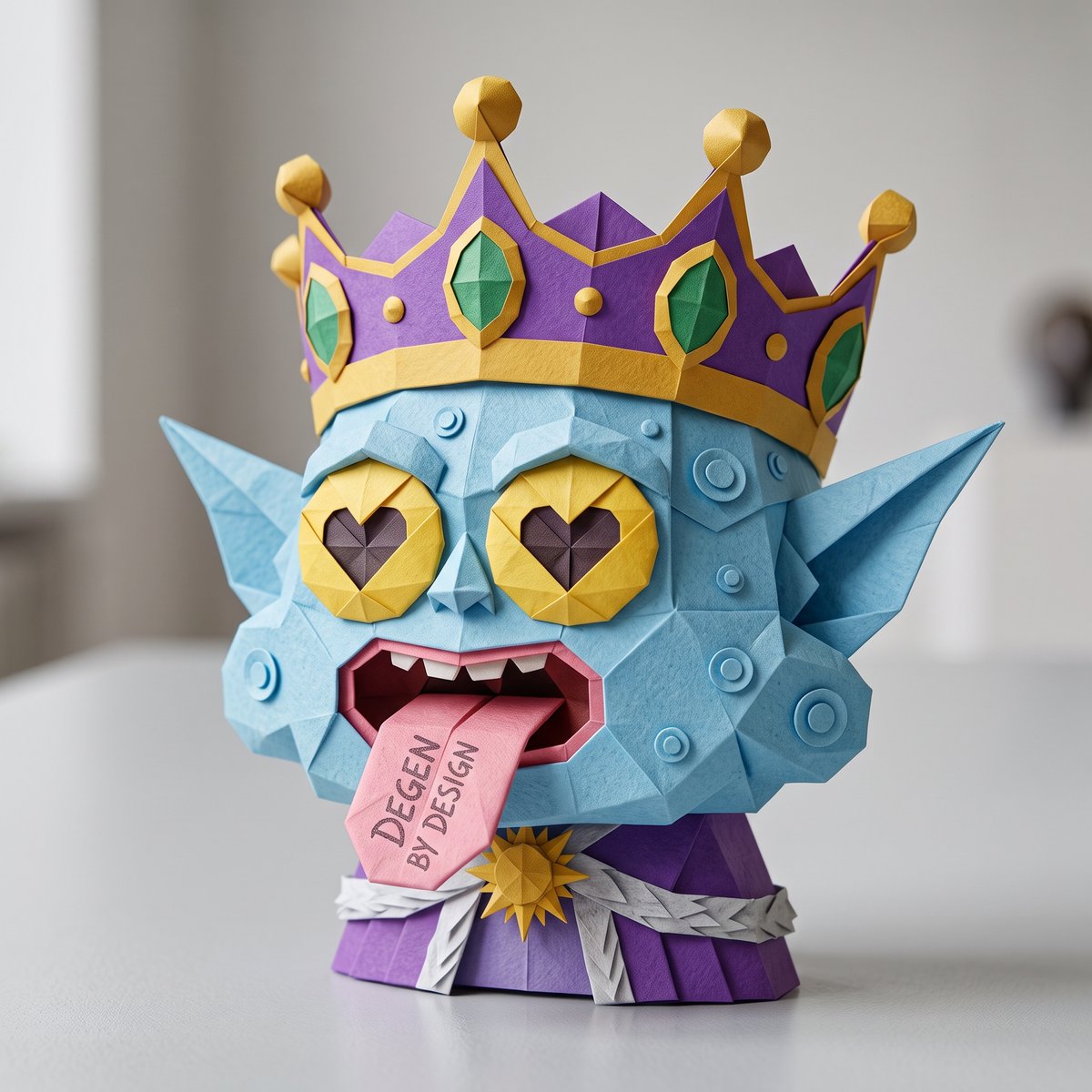 LaurentMoulin's tweet photo. GM, people of the internet. Yesterday, saw an origami in a bookstore and got this silly idea... WIP: building a low-poly version of my king @wearejpegfrens 😉
Anyone want one for their favorite frens? https://t.co/WbG0toKelw