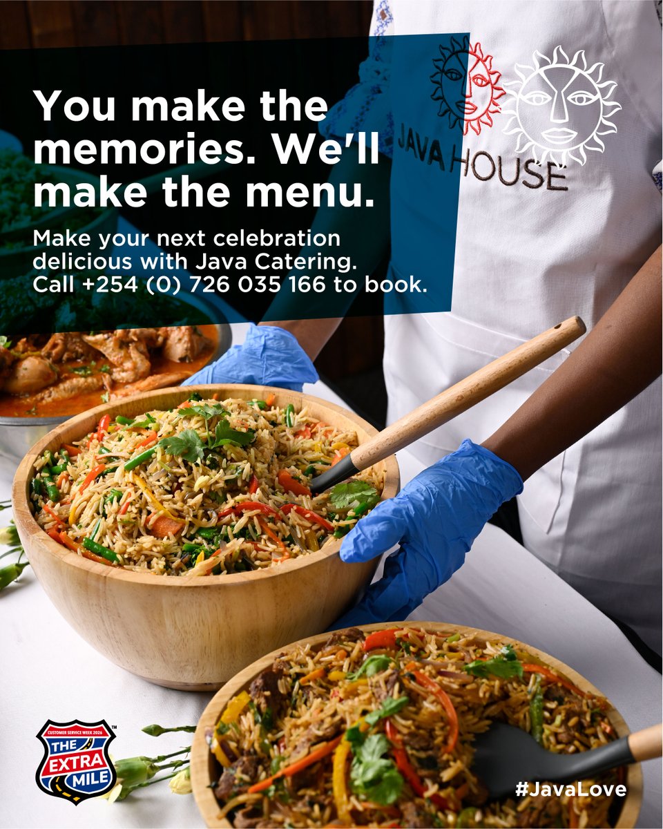 javahouseafrica's tweet photo. “Who did the catering?” Java Catering is here to make your plans delicious with custom menus made for your occasion. You handle the guest list, the playlist and the questionable dance moves. We'll handle the food. Call +254 (0) 726 035 166 to get started.
#JavaLove #JavaCatering https://t.co/dkxvs5ZxuC