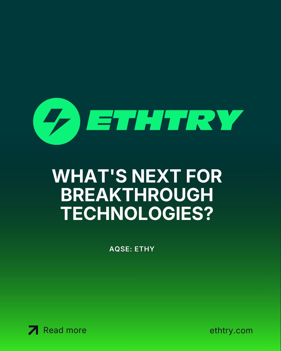 ethtryplc's tweet photo. ⚡ What's next for breakthrough technologies?

Artificial Intelligence. Data Centres. Energy Storage. Web3.

These are among the sectors shaping ETHTRY's operational strategy.

Explore more: https://t.co/RPJW1GTPXq
#ETHY #Technology #AQSE https://t.co/MdpN2BidRW