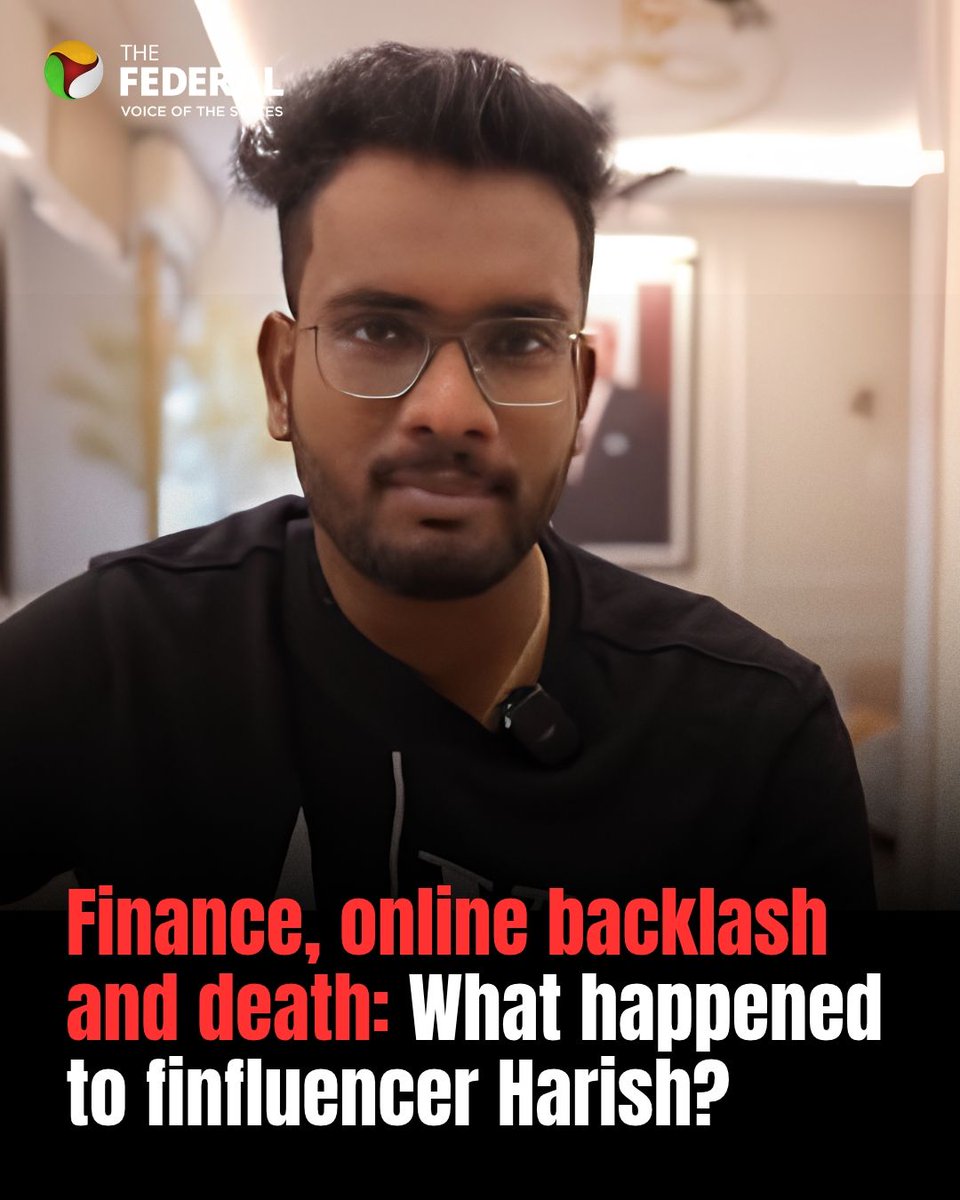 TheFederal_News's tweet photo. Finfluencer V Harish’s death has sparked a row over online harassment and investment credentials. His father has filed a complaint against YouTuber Jason Samuel, who has denied the cyberbullying allegations. Police are investigating the case.

Track more at The Federal!

#VHarish #FinanceWithHarish #JasonSamuel #Finfluencer #Cyberbullying #OnlineHarassment #SEBI #AMFI #ChennaiNews #PoliceInvestigation