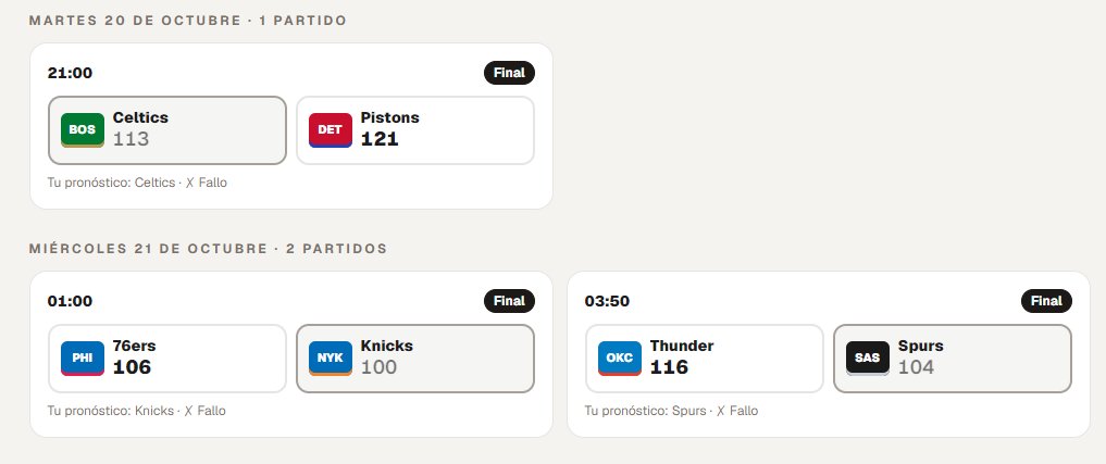 NBAonSpain's tweet photo. Pronósticos del admin anoche:

❌ Celtics
❌ Knicks
❌ Spurs
0/3.
Parezco Wemby desde el campo. 💀

#NBAOpeningNight #NBA #NBAficion

https://t.co/rG8T4ZCrIC https://t.co/a80CEMefJa