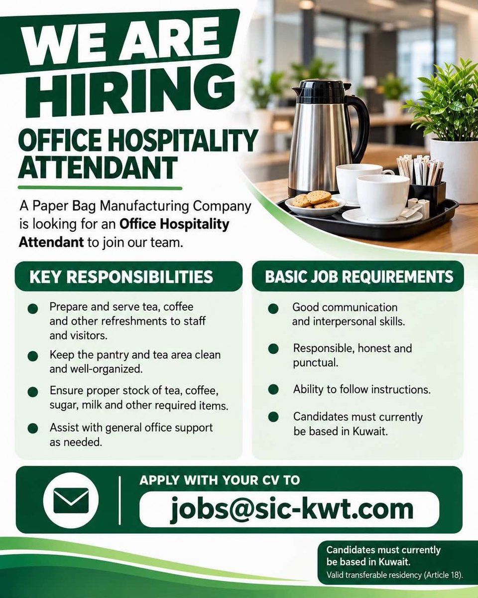 KuwaitBusRoute's tweet photo. Kuwait Jobs 2026: 5 Vacancies in Warehouse, IT, Accounting and More https://t.co/e8Dku6I8av https://t.co/UXbqmhUgVL