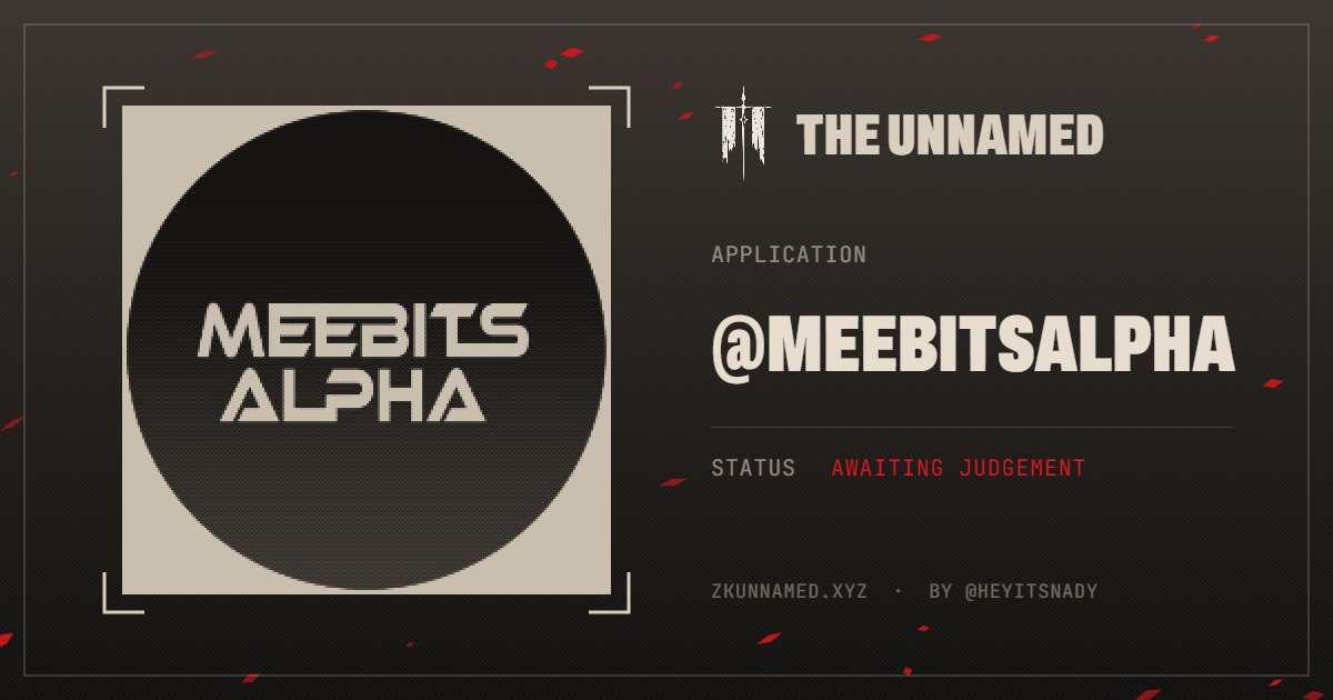 MeebitsAlpha's tweet photo. hope collab betwees us can follow...
Some will be named among them.

I have asked to be one.

Applied for @zkunnamed WL https://t.co/1Z6iwcwOKD