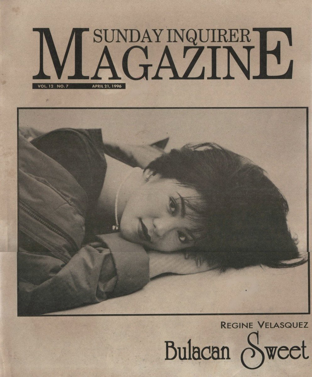 archivegine's tweet photo. Bulacan Sweet — Regine’s Decade
Sunday Inquirer Magazine (Vol. 12 No. 7)
April 21, 1996 https://t.co/of88Go0iaq