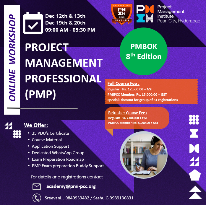 PMIPCC's tweet photo. 🎓 Ready to earn your PMP®? Join PMIPCC’s Virtual PMP® Preparation Workshop (PMBOK® 8th Edition) on December 12-13 &amp; December 19-20, 2026.

✅ 35 PDUs
✅ Expert Mentors
✅ PMP Application Support
✅ Study Material

#PMIPCC #PMP #ProjectManagement #PMBOK8 https://t.co/Q6rbVKJJ2d