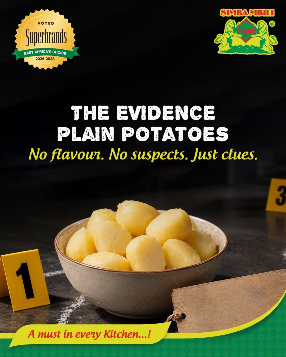 simbambilispice's tweet photo. Someone robbed these potatoes their flavour. 
The evidence is on the table. The suspects are surrounding the scene. 
Your mission?
Rescue them with TWO Simba Mbili spices 

Paprika + Garlic or Black Pepper + Paprika?
#SimbaMbili
#TheFlavourHeist
#SpiceChallenge
#SaveThePotatoes https://t.co/5ulS3udUE8