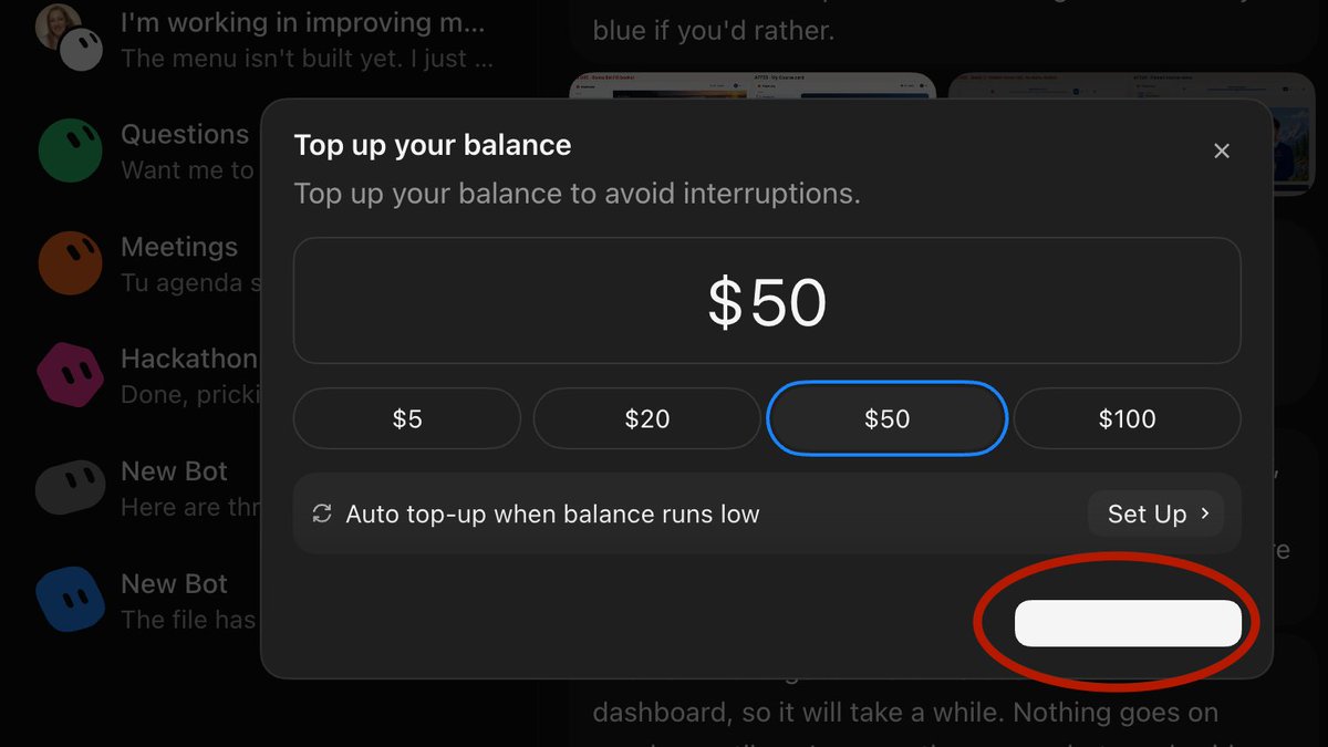 Quantumpris's tweet photo. Dear @grok @bot team, I'm a UX Designer here, and found a UX bug: the main button in the 'Top up your balance' modal has no contrast in label. A quick fix would be 'Purchase Credits' in #0F1419 / rgb(15, 20, 25) 
✨ Happy to help polish more!
cc: @elonmusk @ehikian @benjitaylor https://t.co/tihg1yBW0N