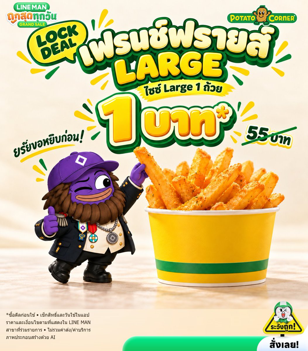 IKqBlockchain's tweet photo. เที่ยงพอดี กินข้าวก็ต้องมีของทานเล่น ยรัยขอหยิบก่อน ใครสายฟรายส์ Potato Corner ไซซ์ Large 1 ถ้วย
[Lock Deal] 1 บาท* จาก 55 บาท
สั่ง LINE MAN https://t.co/lxYcjdkAii
*ซื้อดีลก่อนใช้ เช็กสิทธิ์/วันใช้ในแอป ไม่รวมค่าส่ง/ค่าบริการ

#affiliatelineman #PotatoCorner #เฟรนช์ฟรายส์ https://t.co/ncDpfAeS2H