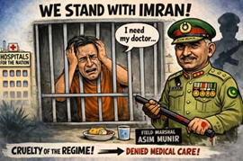 ZaffarZahib0q2's tweet photo. Imran Khan in solitary 900+ days-23hr lockdown, no family visits. UN calls it torture! Asim Munir must end this. Feb 8: Pakistan stands for Imran Khan! Free Imran Khan!! https://t.co/UvxlnNnsKx