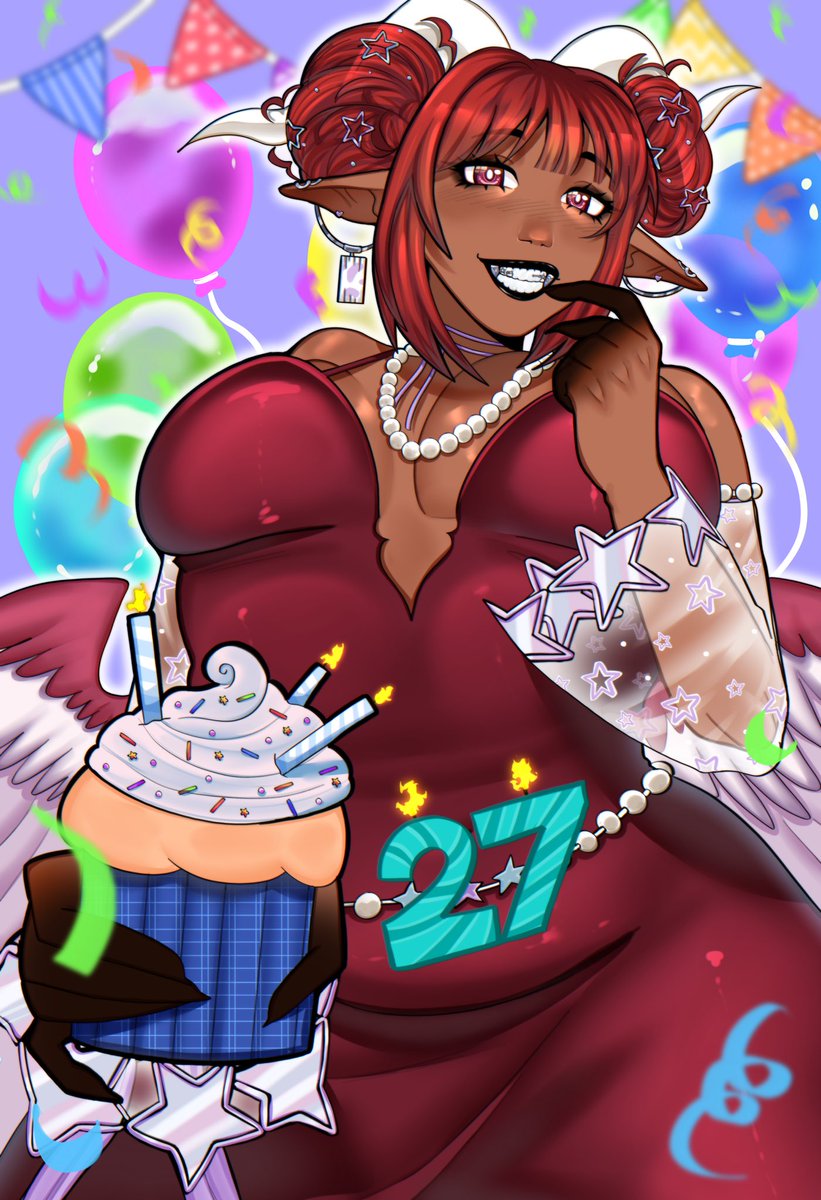 nxghtmer's tweet photo. It’s my birthday 🎂💖

Thank you to @MadouraVT for the art, she’s amazing! https://t.co/wE73Q1jc5n