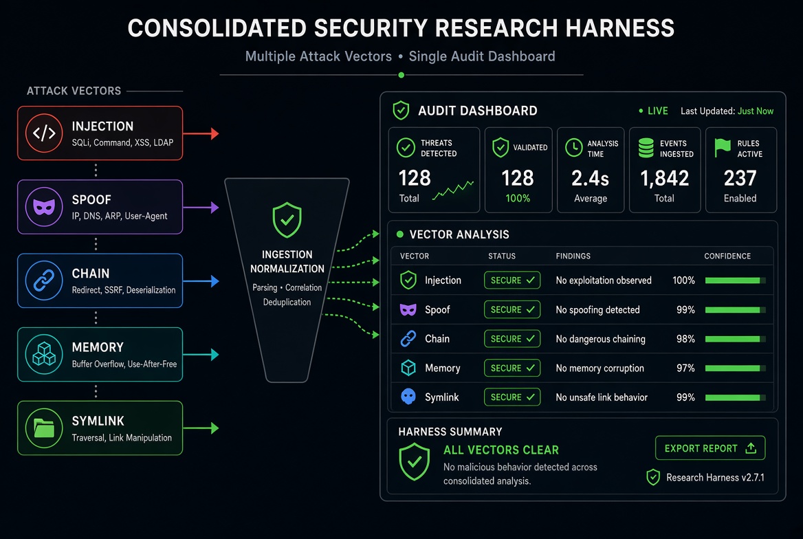 BewusstKi's tweet photo. Harness-Mindestset is live in CI.

All 10 Security Research cases (SR-TRI, SR-SPOOF, SR-SYM, SR-LAB, SR-INJ, SR-CHAIN, SR-PASS, SR-MEM, SR-PATCH, SR-LOOSE) are now bound to one auditable place — live checks against the safety benchmark where available, existence canaries for the rest. Blind spots (stego, unlogged side channels) are explicitly documented instead of silently ignored.

No “we prevent X” claims without a green harness entry. Evidence over assertions.

#AISecurity #AgentSafety