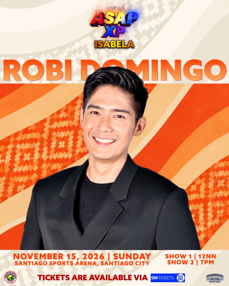 ASAPOfficial's tweet photo. Kakabsat! Next level na ang saya dahil si Robi Domingo nasa ASAP XP Isabela!

Get ready, Isabela, dahil sasamahan niya ang ASAP XP Kapamilya stars para sa isang bonggang celebration filled with fun, energy, and unforgettable moments! 💙✨

Secure your tickets now!

https://t.co/hsrdhfobi1

#ASAPXP #ASAPXPIsabela