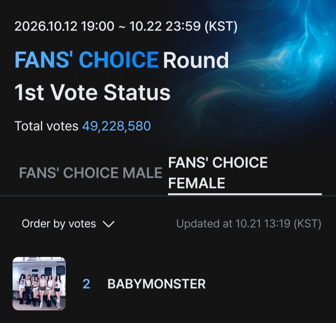 BABYMONSTERVT's tweet photo. [📢] MNET PLUS | MAMA 2026 - Fans’ Choice Female (1st Round) 

Monstiez! Don’t let your one vote go to waste! Vote for #BABYMONSTER if you haven’t already! 🔥

📊 Current Rank: #2 
🗳️ Vote here: https://t.co/z8msHmOh0r
🔚 October 22, 11:59 PM KST
☑️ 1 vote/device/day

Voting Criteria:
• Fans' Choice 
 ➤ Mnet Plus Vote 90% + SNS Vote 10%

#베이비몬스터 @YGBABYMONSTER_