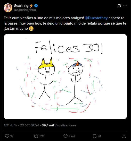 soaringcitos's tweet photo. Soarinng esta de viaje y no puede hacerle un dibujo a Duxo este año 😭 (Gracias a dios) https://t.co/iEJpCgDt0j