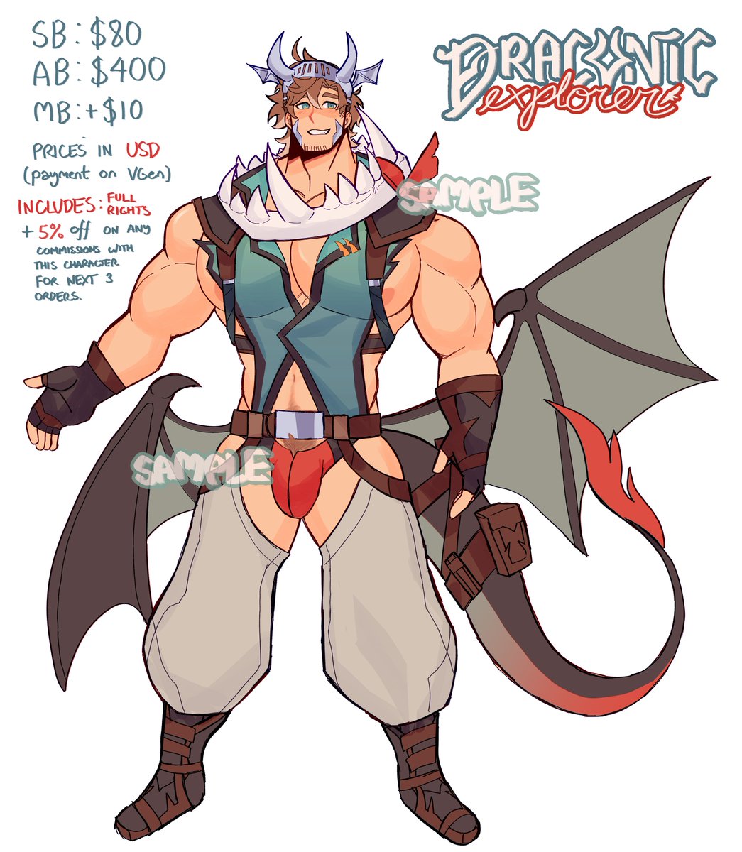 wolfboybara's tweet photo. 🐉💪 Draconic Explorer Adopt! ☁️🍖

hello! putting this big guy up for adoption, more details in the image and in the replies :3
#bara https://t.co/AsOORoTHTB