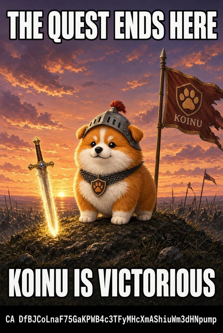 KoinuLastInu's tweet photo. ⚔️🐾 THE QUEST ENDS HERE. THE LEGEND BEGINS! 🔥

solana:DfBJCoLnaF75GaKPWB4c3TFyMHcXmAShiuWm3dHNpump warriors stand strong! 🛡️

Built by the community. Fueled by conviction. Fighting for glory! 🚀

🐾 THE PAWS OF VICTORY ARE RISING!

⚔️ FOR PUMPFUN. FOR GLORY. FOR KOINU!

🌐 https://t.co/C1YTiGxBPj

#KOINU #PumpFun #Solana #MemeCoin #Crypto