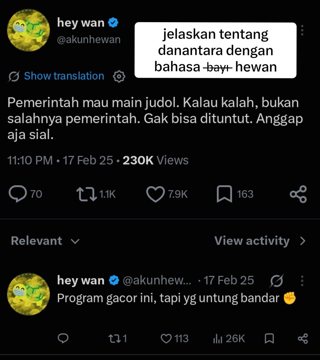 akunhewan's tweet photo. definisi korupsi diubah: kerugian negara tidak lagi disebut korupsi.

DEMI DANANTARA, agar bisa lebih leluasa pakai uang negara.

total nilai aset negara yg mereka kelola lebih dari Rp 17.000 triliun. kalau rugi/ilang, ga bisa menyalahkan mereka.

sick. https://t.co/JmbTy19TUj