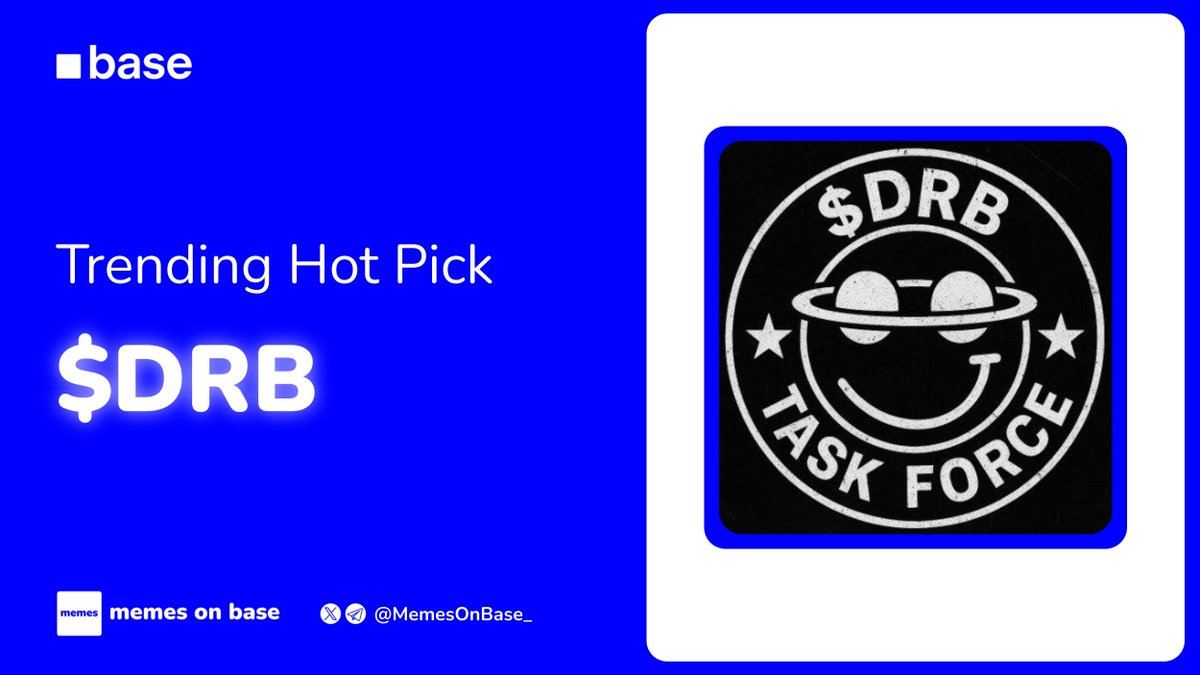 MemesOnBase_'s tweet photo. Trending Hot Pick

$DRB | @DRBTaskForce

Trending Hot Pick right now

Why?
▫️ Leading the page’s own 24h meme list today
▫️ Back on the Bankr tape into the weekend
▫️ Mid-cap that actually moves. ~$16M
▫️ Not a new narrative. Just the one that keeps rotating
Not a new coin. Just the one printing right now.

Who’s holding $DRB today?
