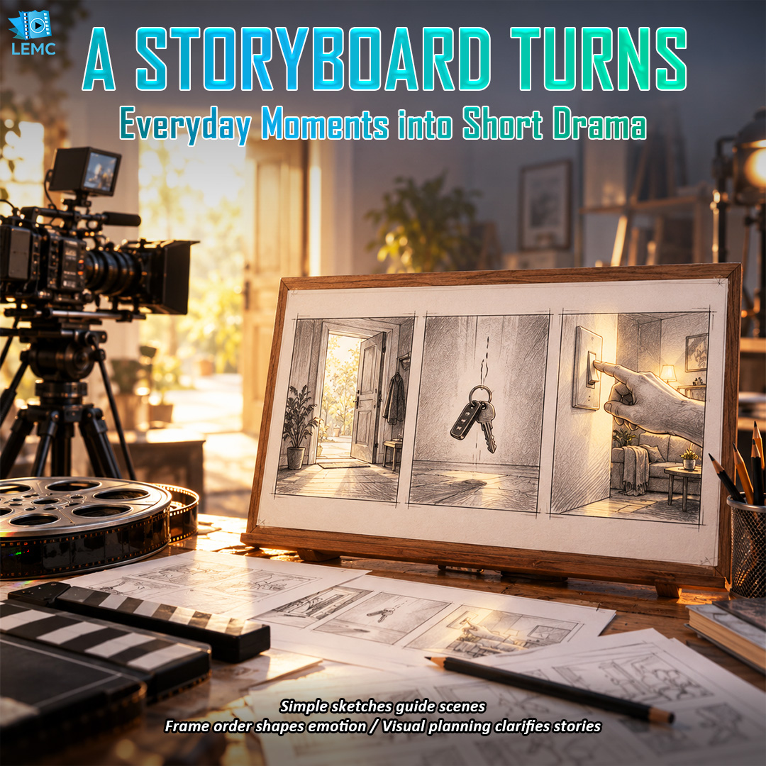 lemcshortdramas's tweet photo. LEMC A Storyboard Turns Everyday Moments into Short Drama

✅ Simple sketches guide scenes
✅ Frame order shapes emotion
✅ Visual planning clarifies stories

#LEMC #ShortDrama #Storyboarding #CreativePlanning #VisualStorytelling https://t.co/WwdRqf1qCG