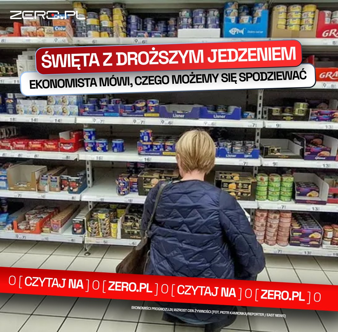 OficjalneZero's tweet photo. ‼️Nadciąga wzrost cen żywności ‼️

Splot drogiej energii i czynników pogodowych, które uderzają w zbiory, zaowocuje wyższymi rachunkami w sklepach spożywczych. Jak prognozują ekonomiści, popularne towary zdrożeją już przed świętami. – Ale prawdziwe przyspieszenie nastąpi w roku przyszłym – mówi Jakub Olipra, starszy ekonomista Credit Agricole.

✍🏻@k_kasinska, @portalzeropl