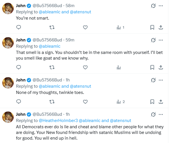 ableamic's tweet photo. Signs of the MAGA Cult:
1. They can't answer your comments.
2. They backpedal to third grade for insults.
(Somebody please let John know he's been added tot he trophy wall...please!) https://t.co/eAhH7TCZKX