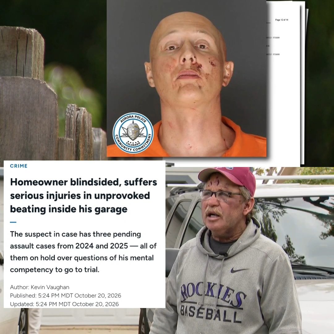 Colorado411_420's tweet photo. 😳

This is crazy case that happened in Aurora Colorado.  

63 year old Tom Ruszkcowski was covering the swamp cooler. When he came down and went to the garage. 33 year old Kendan Lubovich started punching the victim in the back of head and kept punching him while he was on the ground.   

Ruszkowski has staples in the top of his head and roughly 30 sutures in his face and forehead. He also had a tooth knocked out and suffered a shoulder injury.

Kendan currently has 3 felony cases pending agaisnt him. Also has multiple charges for assualt. 

Is crazy but state of Colorado keeps releasing him free. Hopefully this time he will be locked up for long time.  

#crime #Colorado