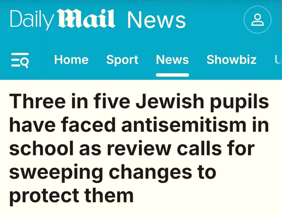StevenGWalker74's tweet photo. Hang on a minute – something ain't right. 

Since only 32% of British Jewish schoolchildren go to non-Jewish schools, and 60% (3 in 5) are supposedly facing "antisemitism" at school, that means at least 28% of Jewish schoolchildren are facing "antisemitism" at Jewish schools! /1 https://t.co/oE5QKljMug