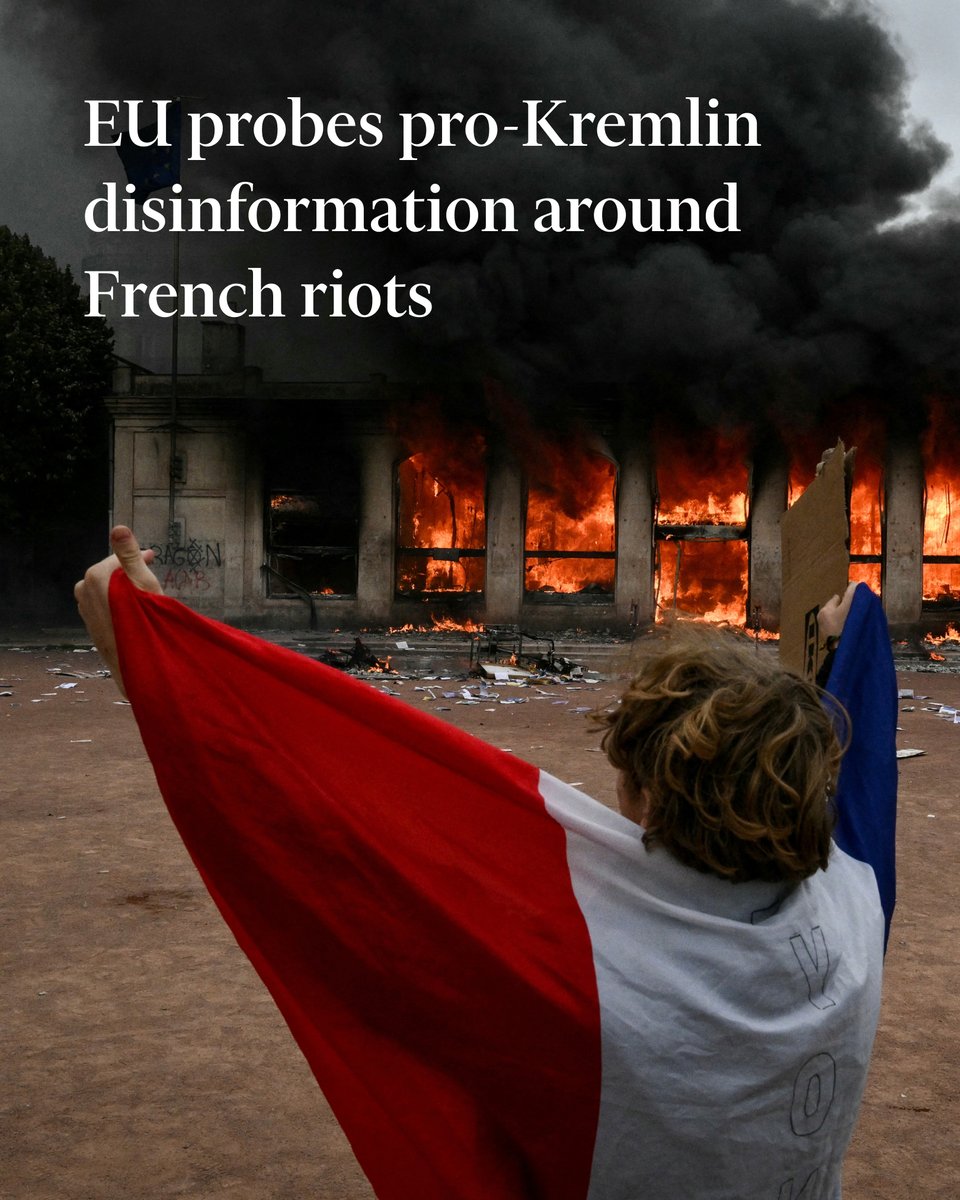 FT's tweet photo. According to security officials, pro-Russian and far-right social media accounts linked to previous disinformation campaigns have spread violent videos in an attempt to sow more chaos https://t.co/do9goC9A2l https://t.co/ZCqhifPVg6