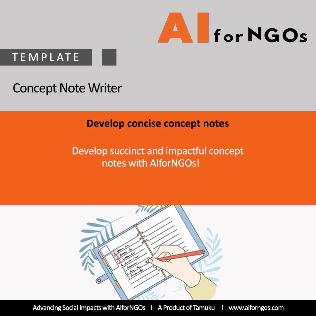 aiforngos's tweet photo. πβ¨ Struggling to craft impactful concept notes?
Try AIforNGOs' Concept Note Writer β the AI-powered tool that helps NGOs save time and create persuasive notes effortlessly.
Input details, get results in minutes!
π https://t.co/XJ5GorUR1J
#Tamuku #AIforNGOs
@Tamuku_Alerts https://t.co/0mUaspa2IS