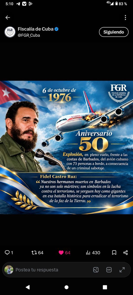 LesterJustiz's tweet photo. Un ejemplo a seguir por los cubanos#Cuba vive su historia https://t.co/FFPKvs7yDf