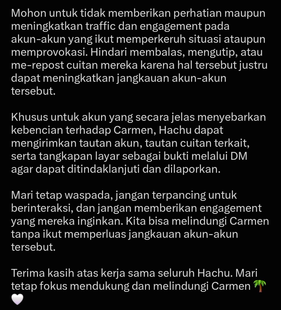 carmen_protect's tweet photo. 📢 𝐏𝐄𝐑𝐇𝐀𝐓𝐈𝐀𝐍 𝐁𝐀𝐆𝐈 𝐒𝐄𝐋𝐔𝐑𝐔𝐇 𝐇𝐀𝐂𝐇𝐔‼️ https://t.co/BXjQ7OPs60